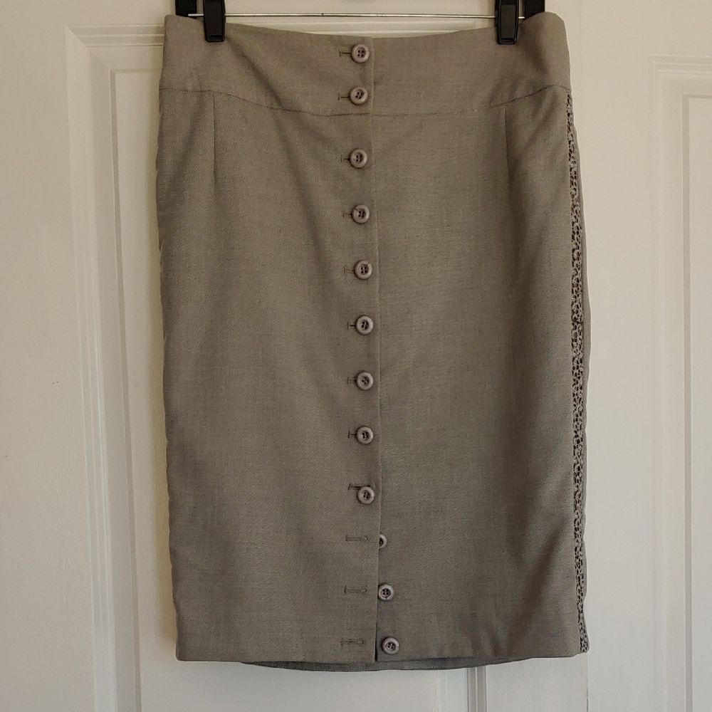 Byron Lars Beauty Mark Button Front Pencil Skirt